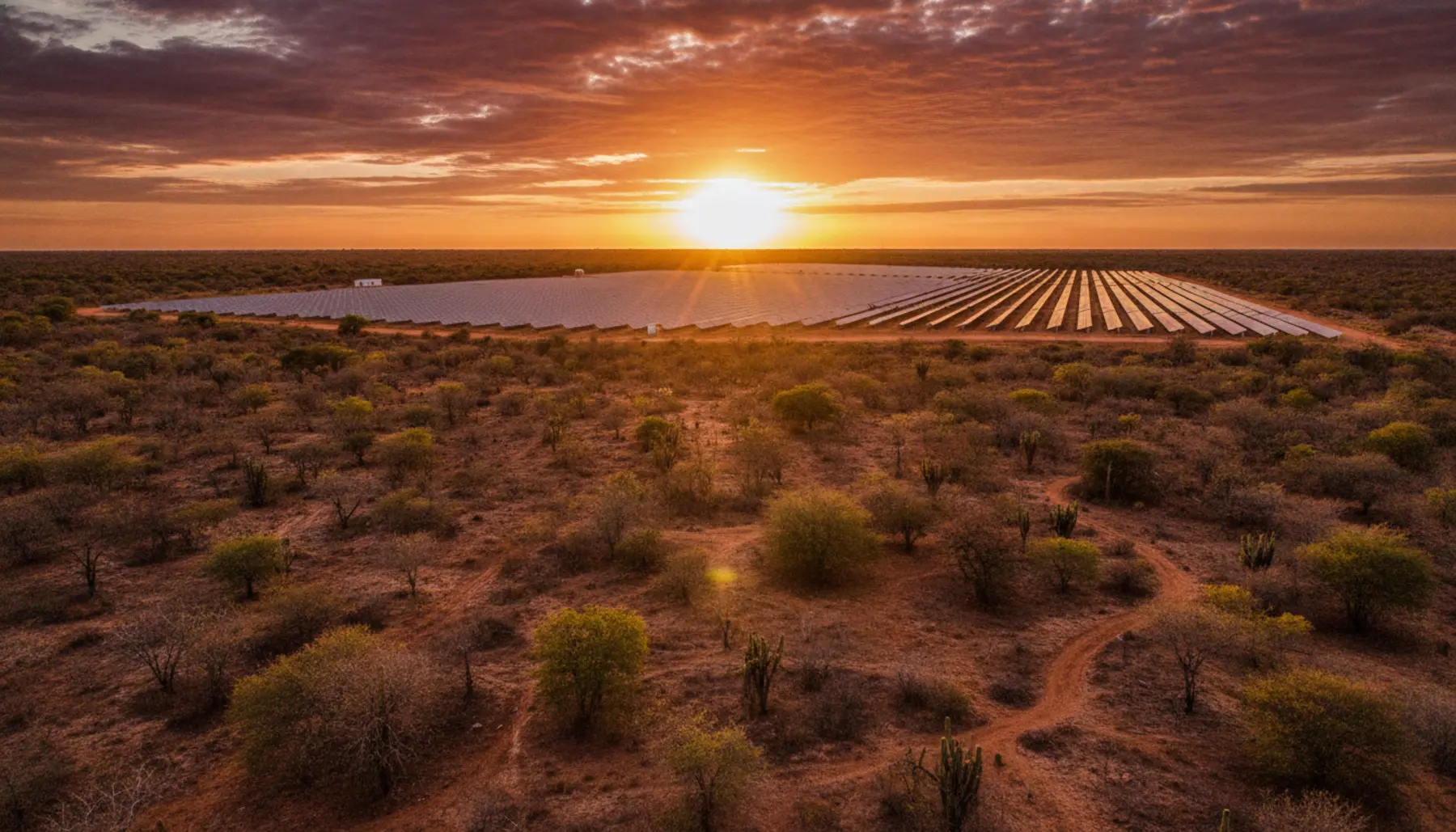 Sertão nordestino ao pôr do sol